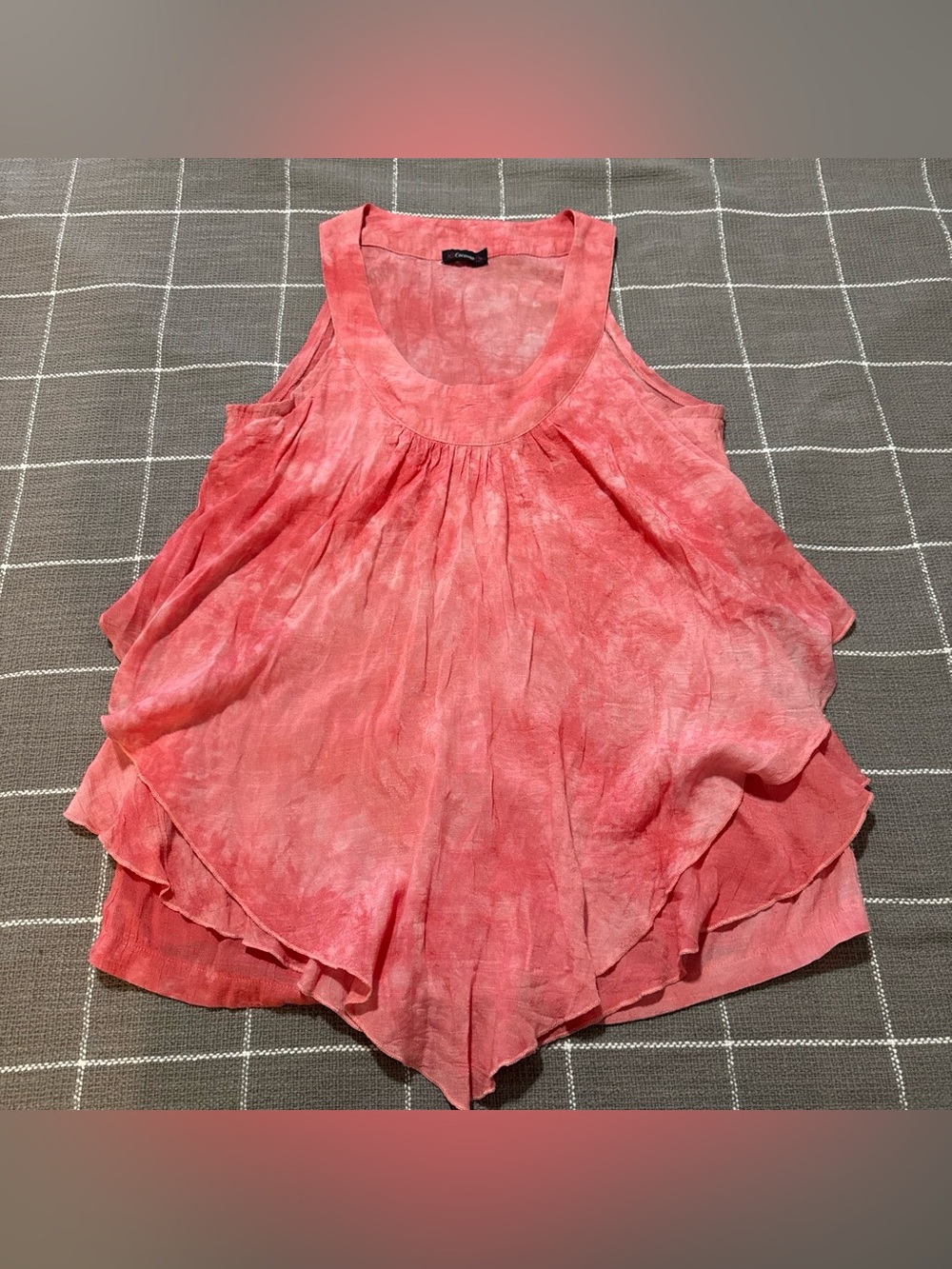 Cocomo Coral Tie-Dye Scoop Neck Sleeveless Tank